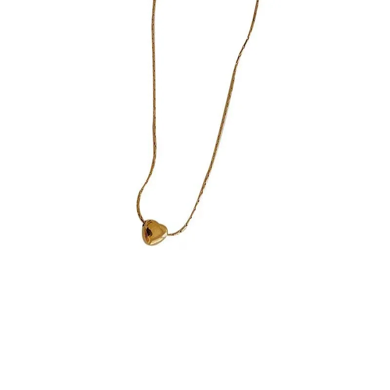 Heart Pendant Snake Chain Stainless Steel Necklace