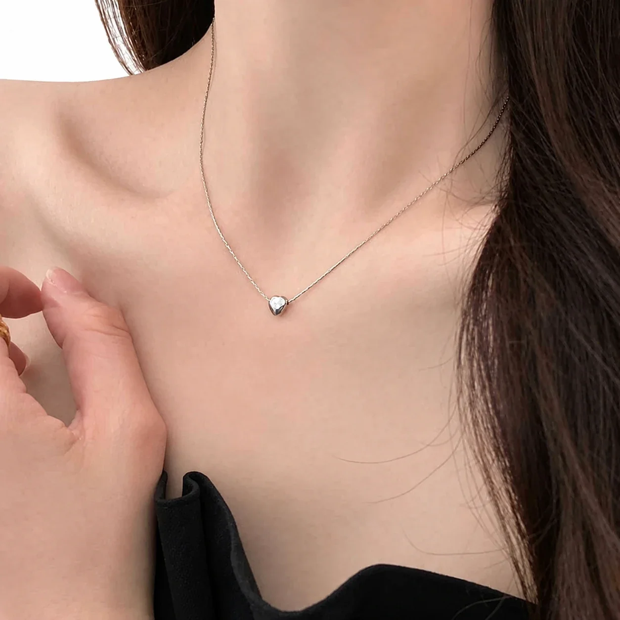 Foto prodotto: Heart Pendant Snake Chain Stainless Steel Necklace