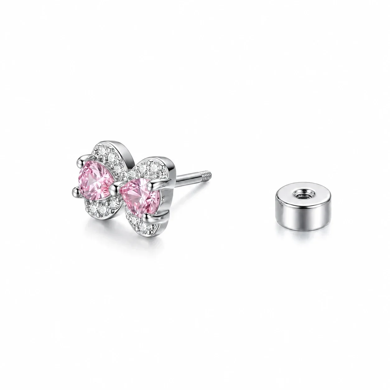 Tiny 316 Stainless Steel Snake Wrap CZ Stud Earrings