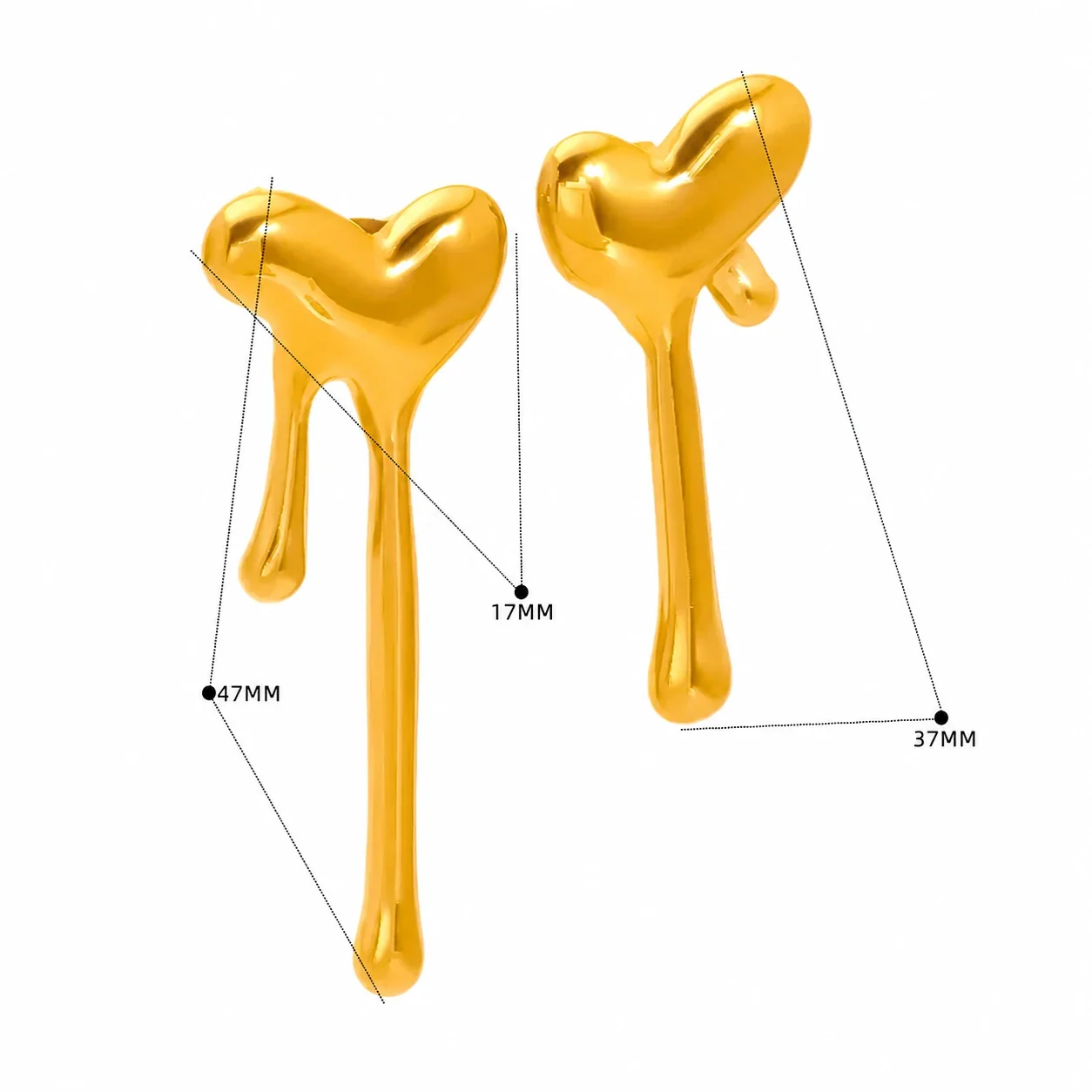 Sculptural Gold-Plated Stainless Steel Ribbed Fan Earrings - Gold Sunburst Drop