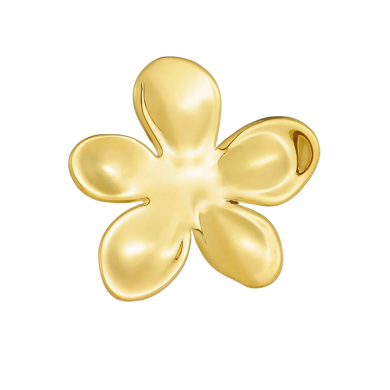 Flower Brooch with Five Domed Petals in Stainless Steel