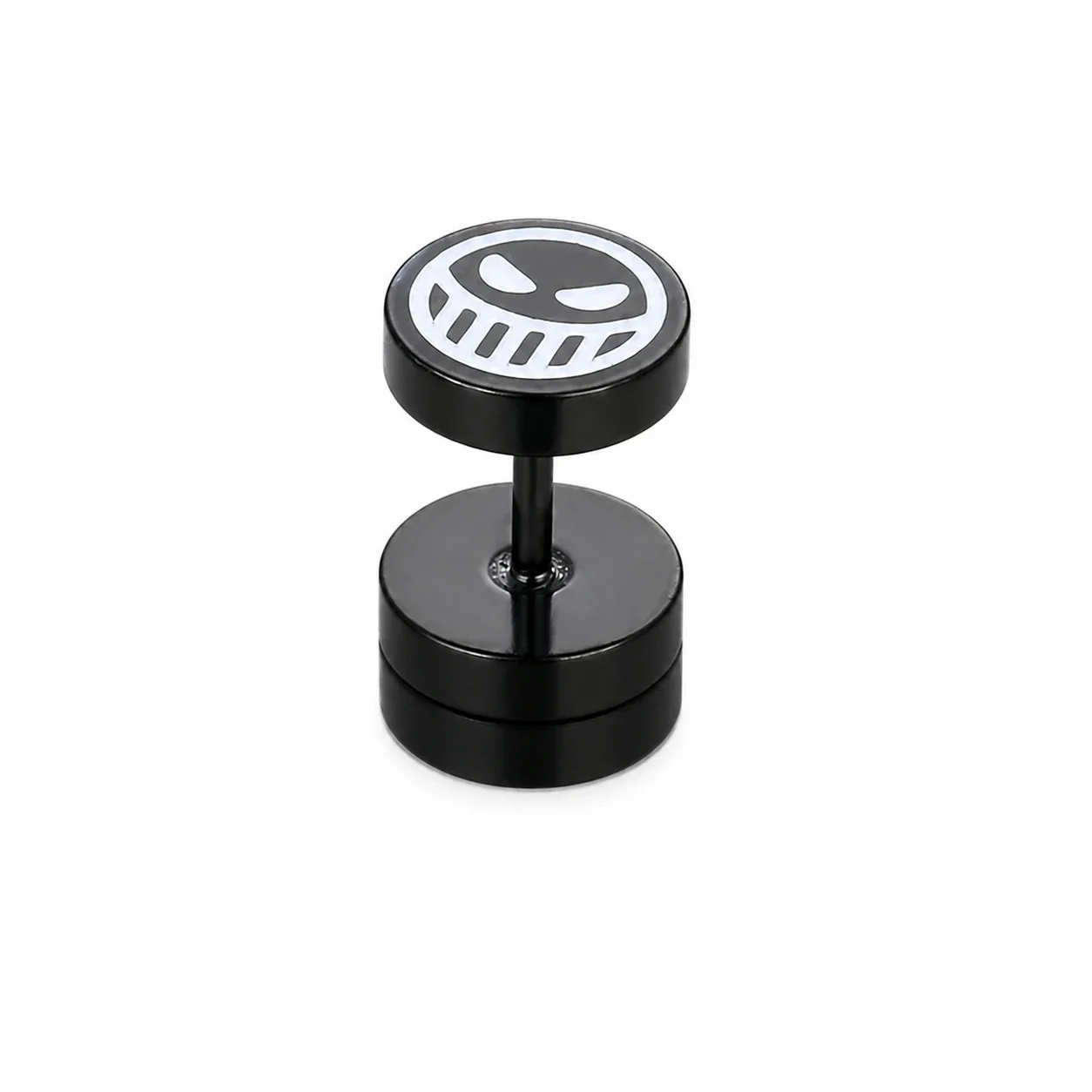Graphic Stainless Steel Round Face Stud Earrings