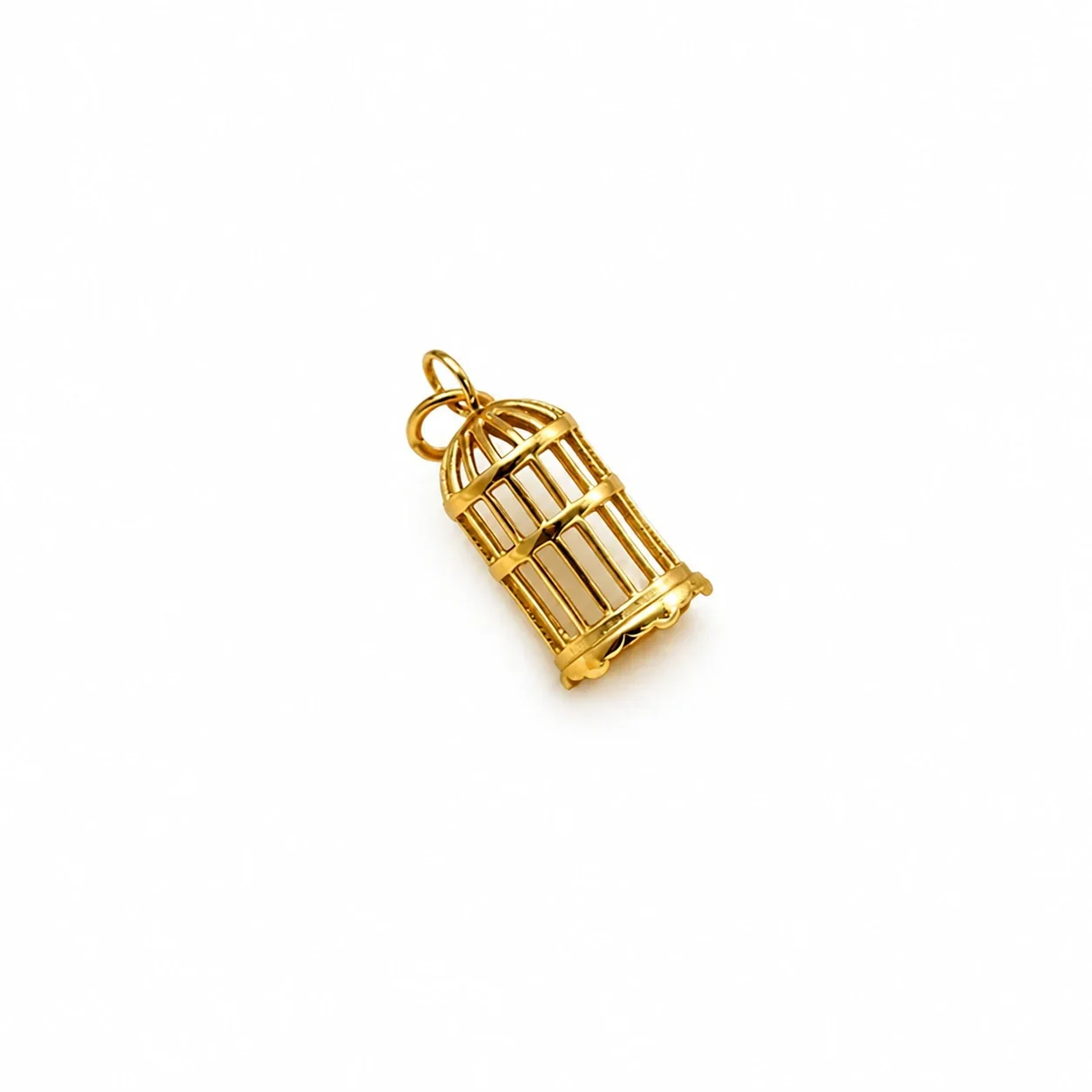 Ornate Birdcage 18K Gold-Plated 316 Stainless Steel Pendant Necklace