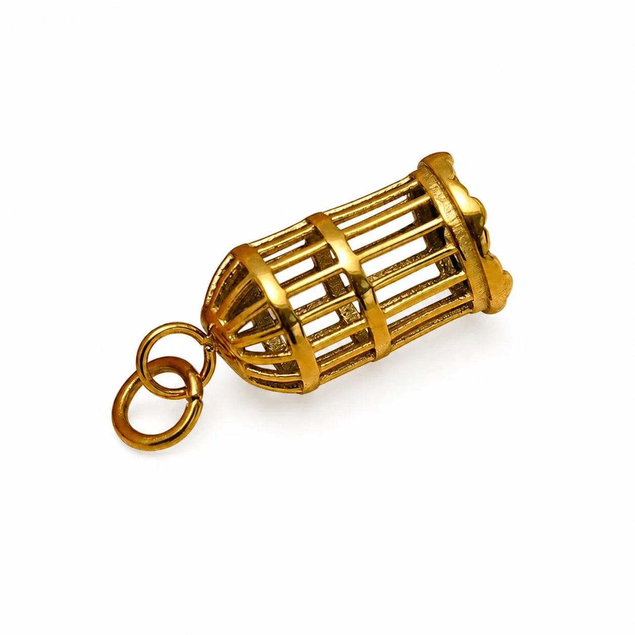 Ornate Birdcage 18K Gold-Plated 316 Stainless Steel Pendant Necklace