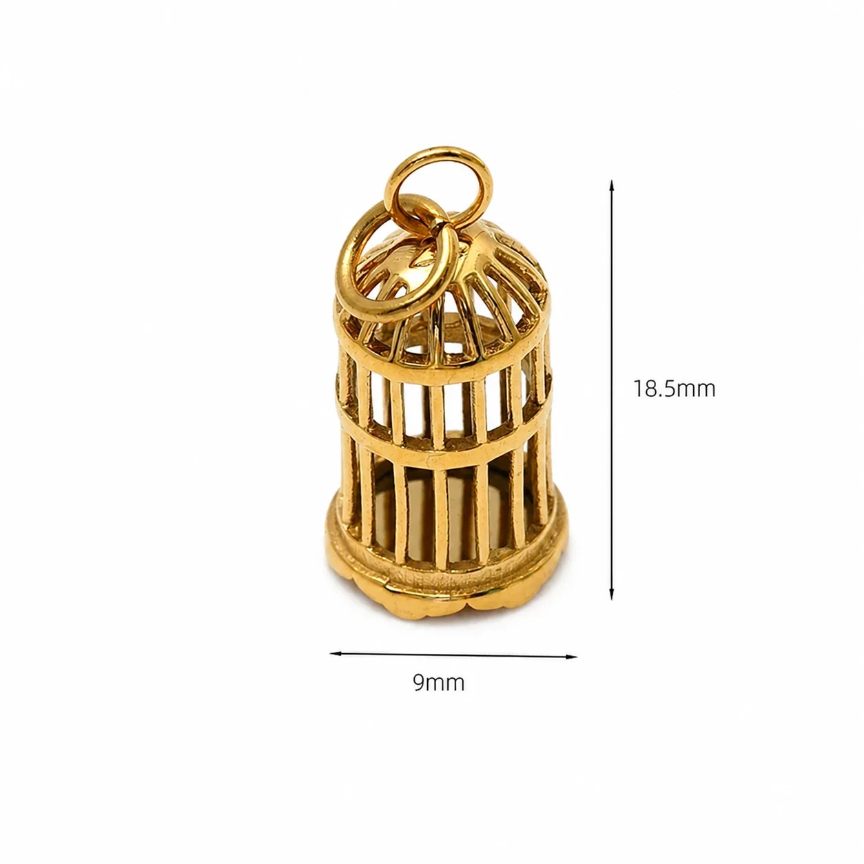 Ornate Birdcage 18K Gold-Plated 316 Stainless Steel Pendant Necklace - Gold Only