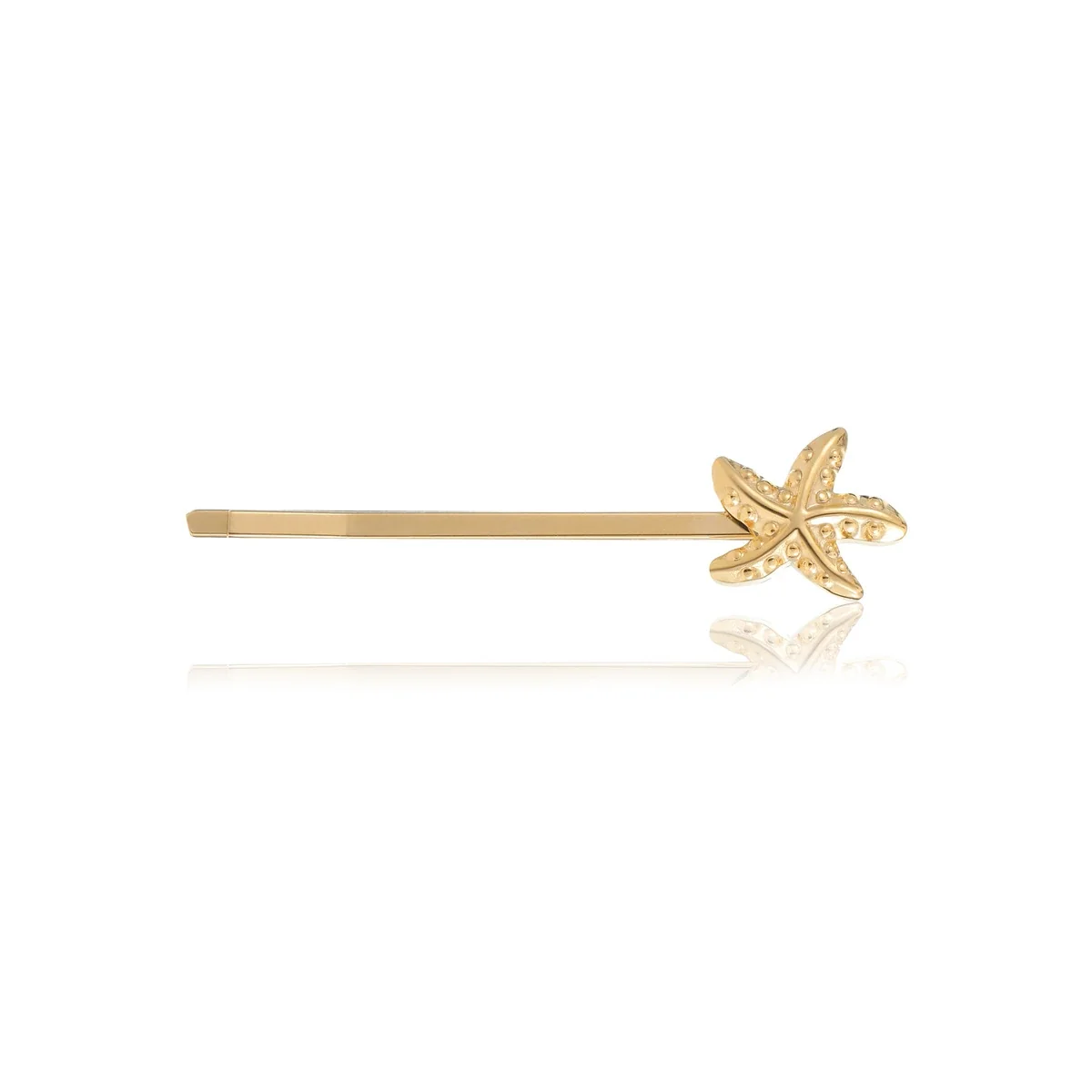 Starfish Hair Pin with Textured Arms in 18K Gold-Plated Steel