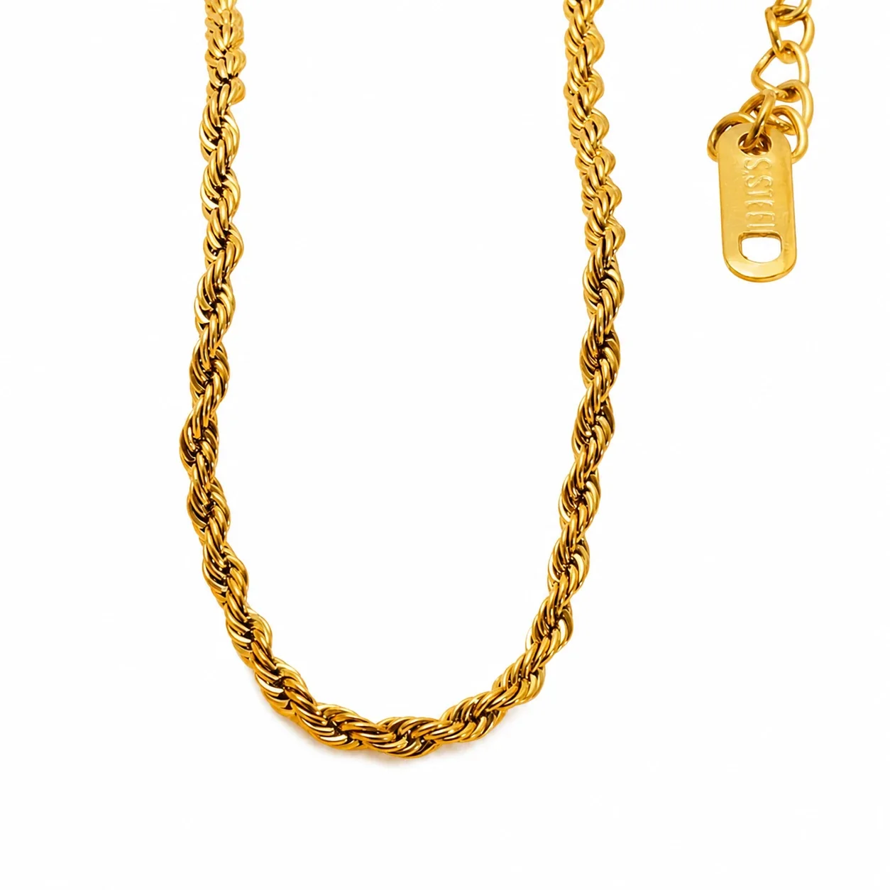 Refined Gold-Tone Stainless Steel Rope Chain Anklet