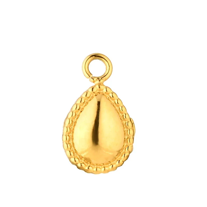 Polished 316 Stainless Steel Pavé Charm Pendant