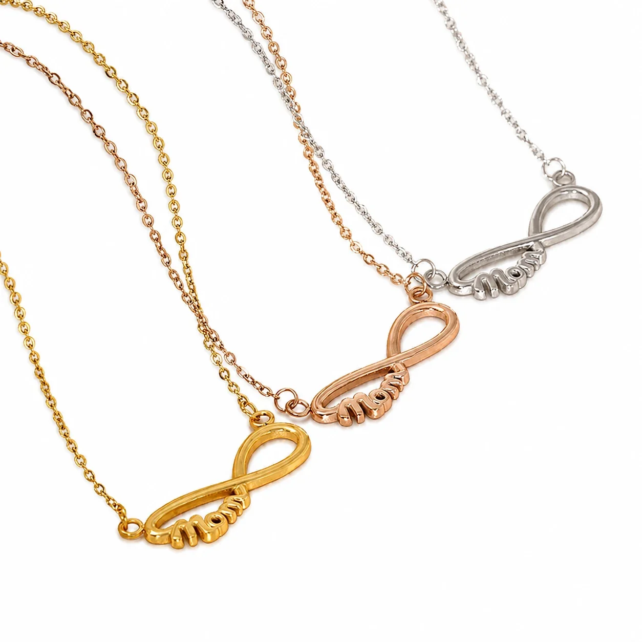 Meaningful Stainless Steel Infinity Mom Pendant Necklace