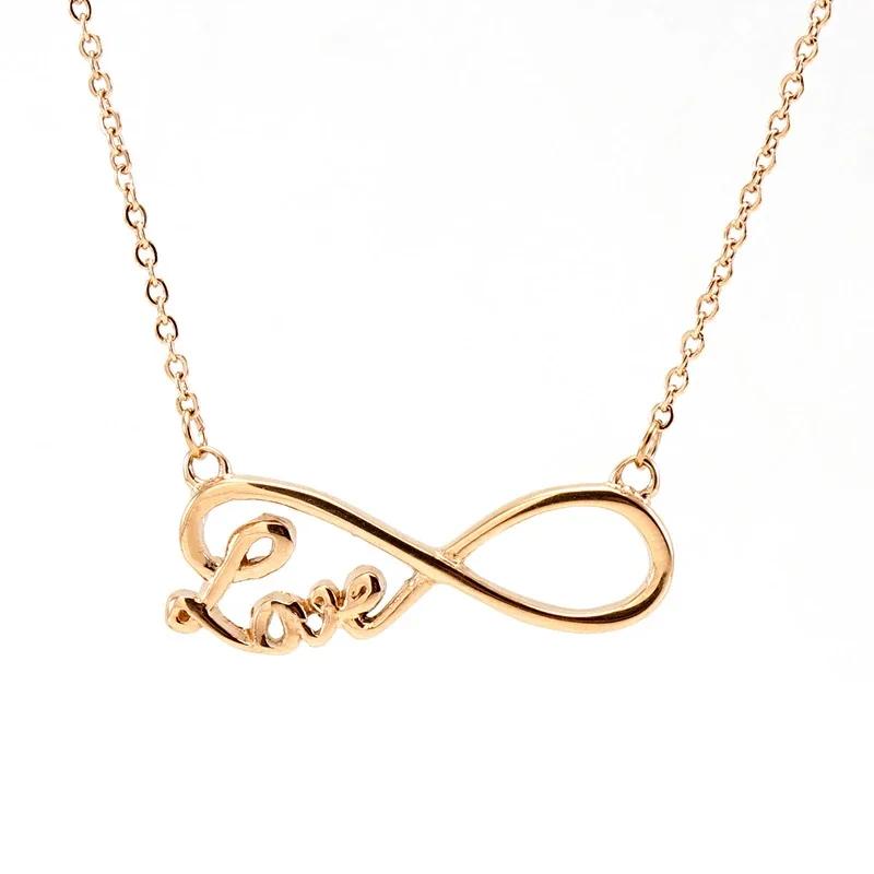 Meaningful Stainless Steel Infinity Mom Pendant Necklace - Rose Gold
