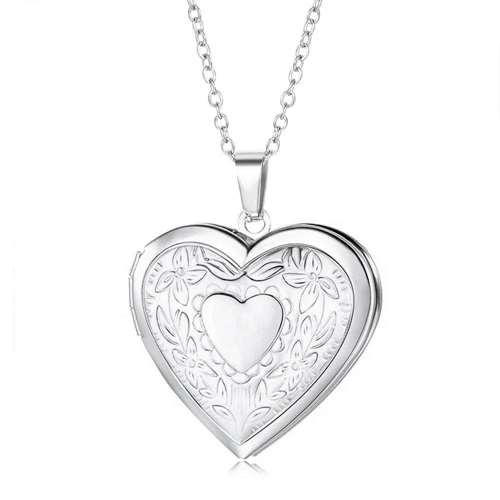 Romantic 316 Stainless Steel Heart Locket Necklace - Silver Locket With
