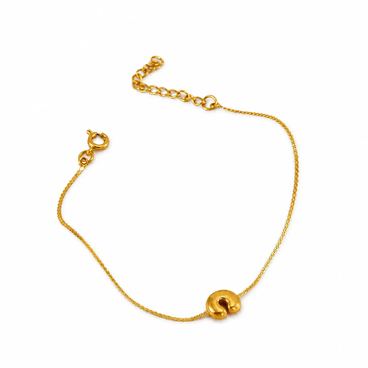 Playful 18K Gold-Plated Initial Charm Chain Bracelet
