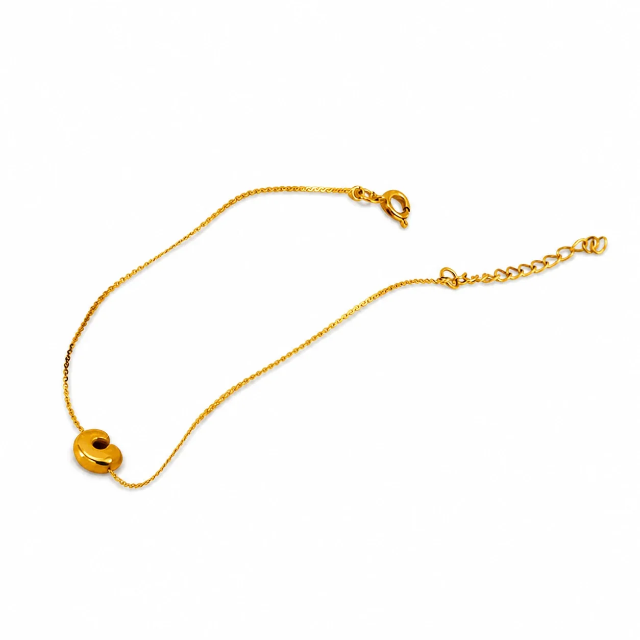 Playful 18K Gold-Plated Initial Charm Chain Bracelet