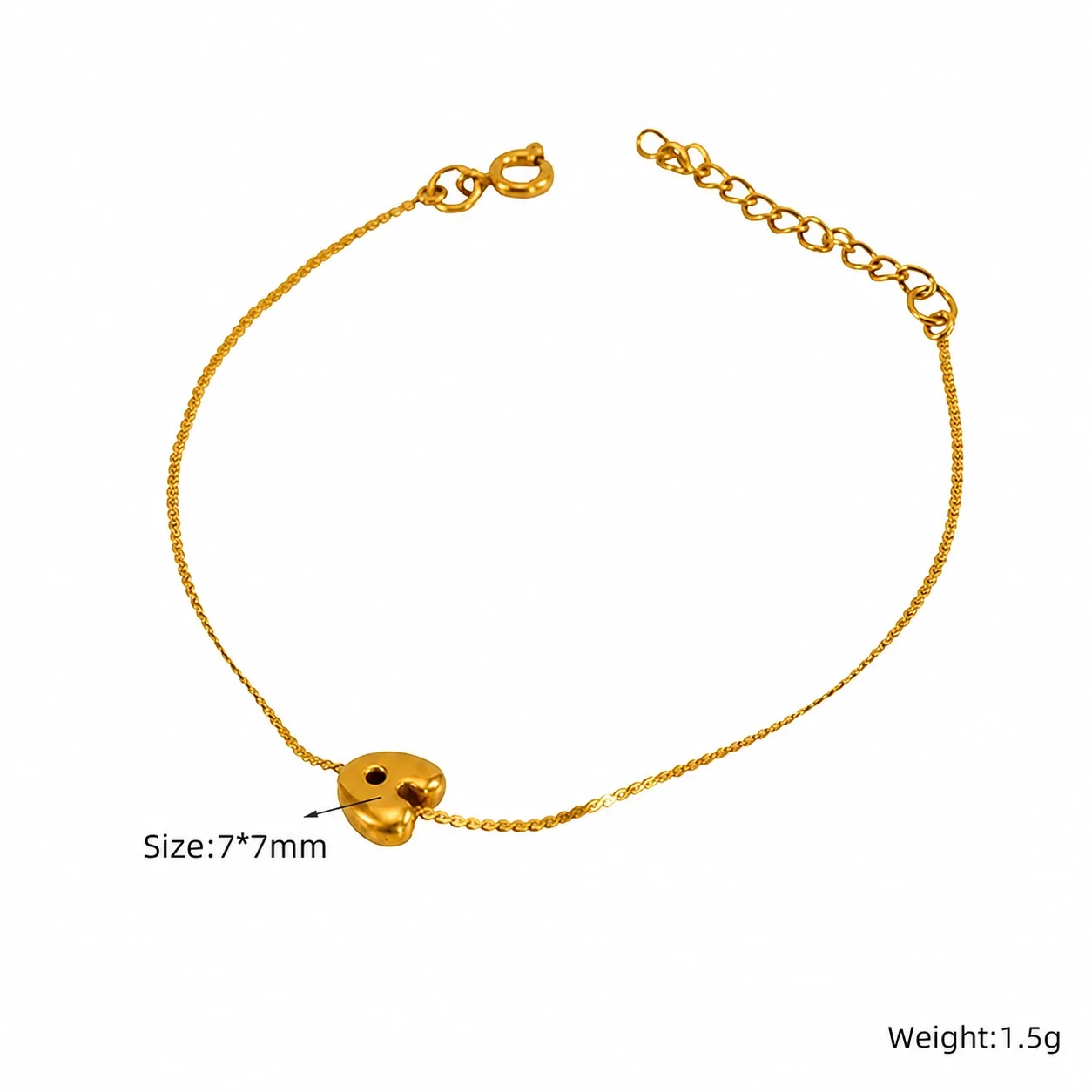 Playful 18K Gold-Plated Initial Charm Chain Bracelet - Gold Letter A