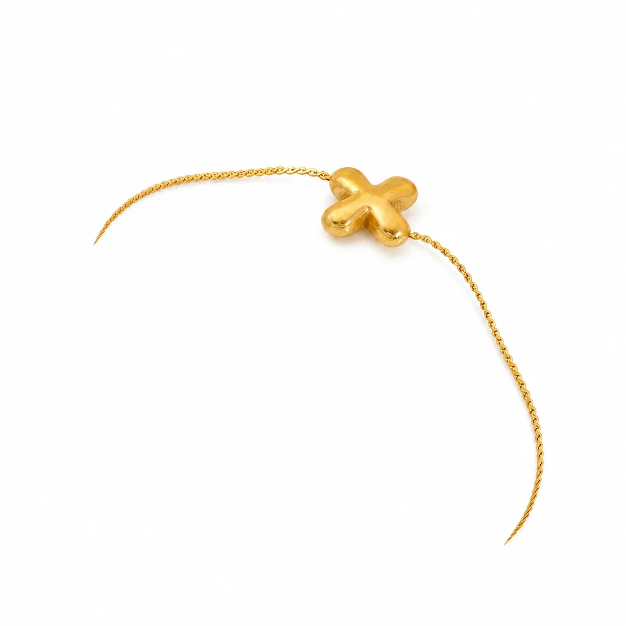 Playful 18K Gold-Plated Initial Charm Chain Bracelet - Gold Letter X
