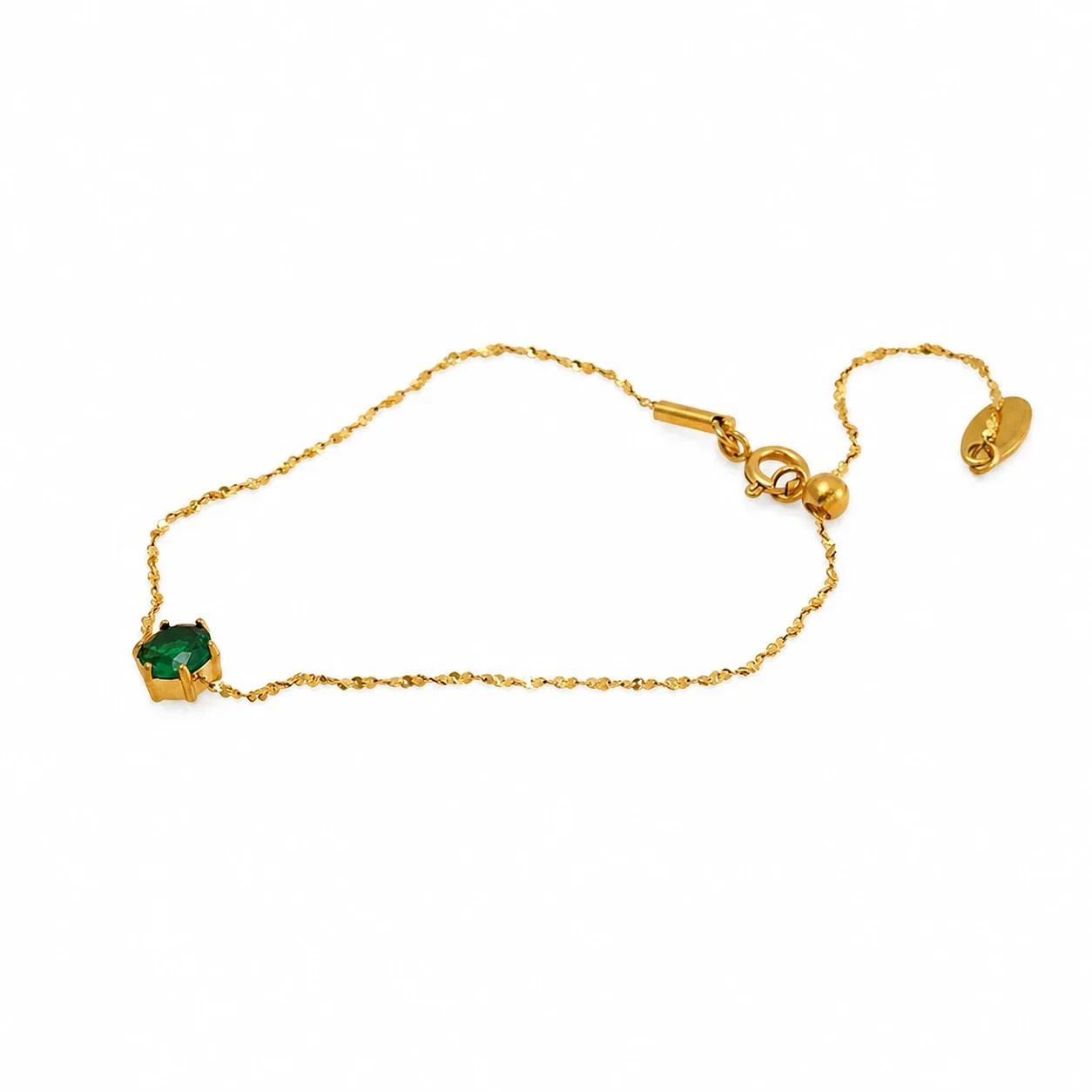 Delicate Gold-Plated 316 Stainless Six-Prong CZ Bracelet