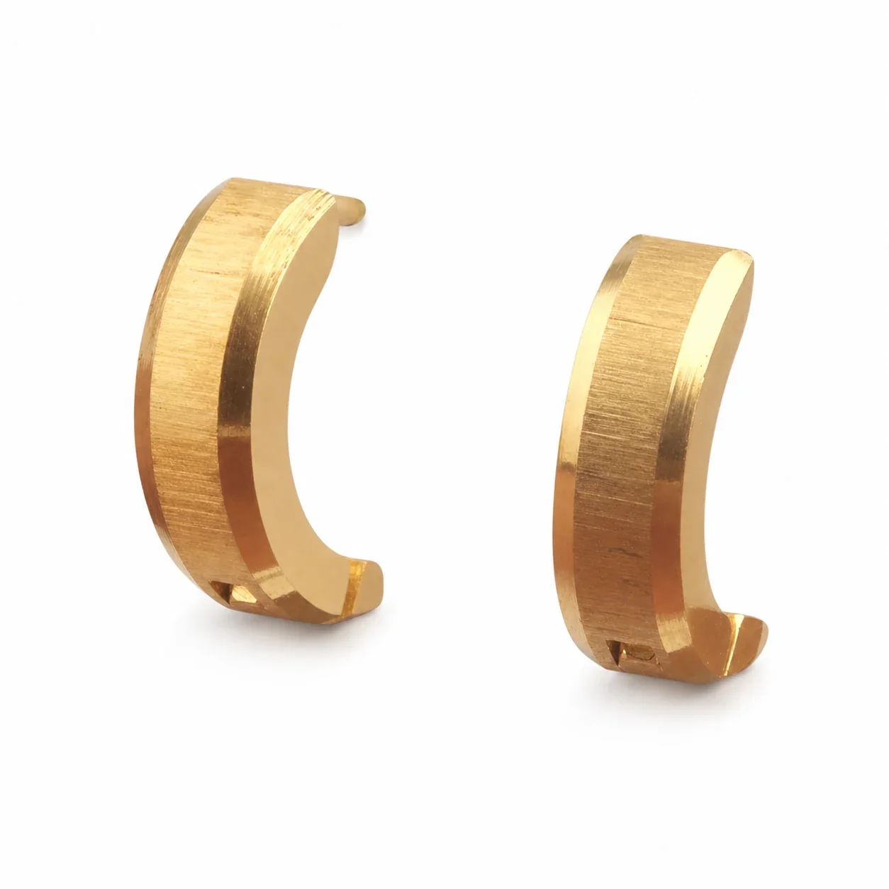 Brushed Gold-Tone Stainless Steel Huggie Hoop Earrings