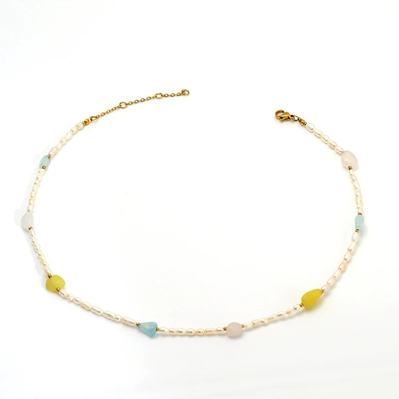 Delicate 316 Stainless Steel Pearl Beaded Choker