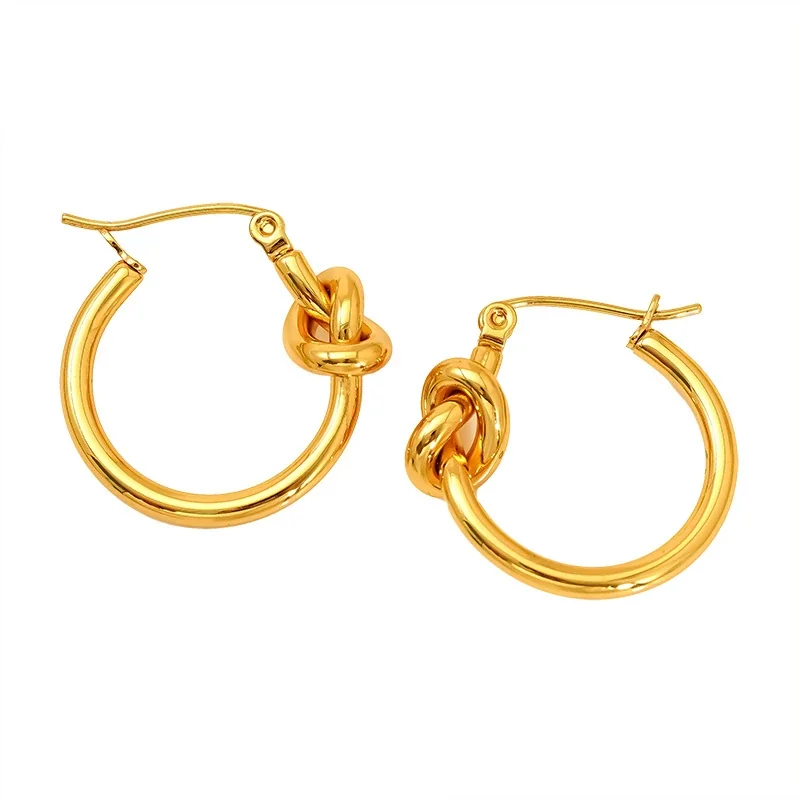 Sculptural 18K Gold-Plated Knot Multi-Hoop Earrings