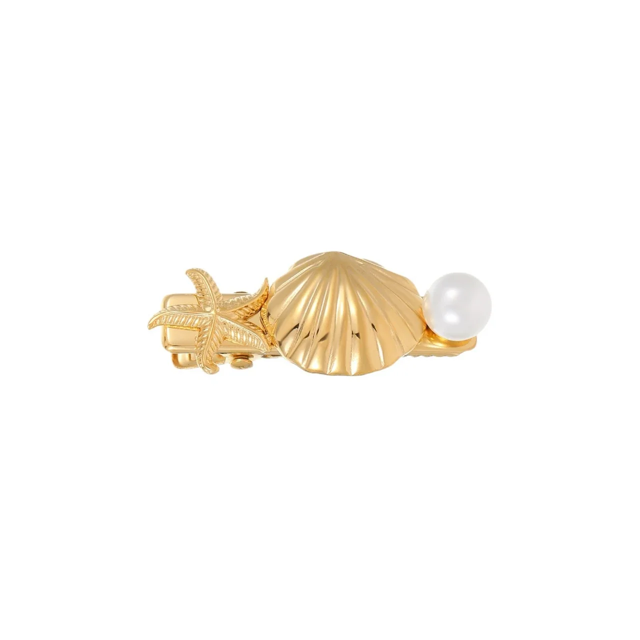 Hair Clips Shell Starfish Pearl & Flower Stainless Steel