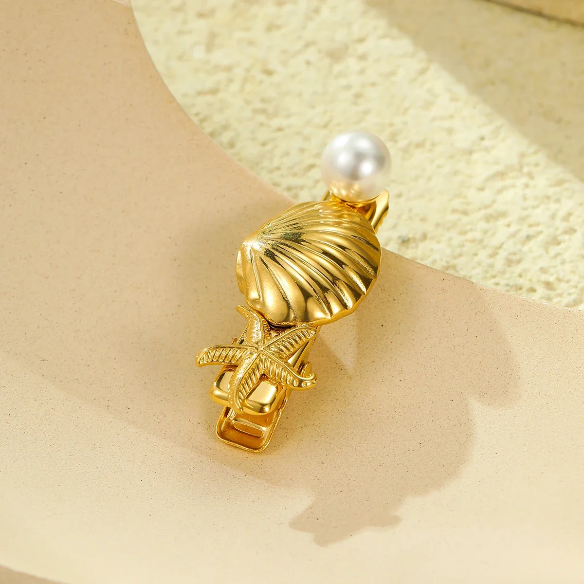 Hair Clips Shell Starfish Pearl & Flower Stainless Steel