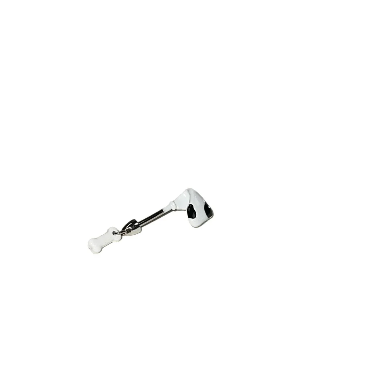 Playful Black-White Plated 316 Puppy Bone Ear Cuff