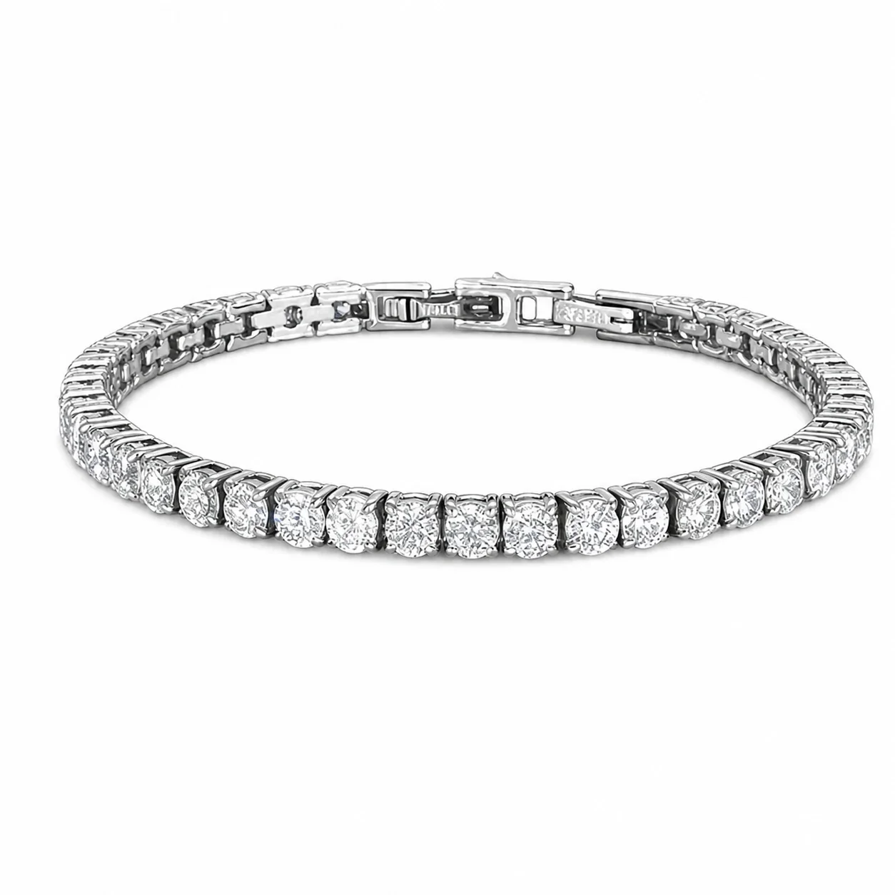 Radiant 316 Stainless Steel Round CZ Tennis Bracelet