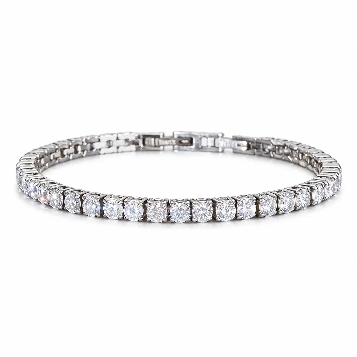 Radiant 316 Stainless Steel Round CZ Tennis Bracelet