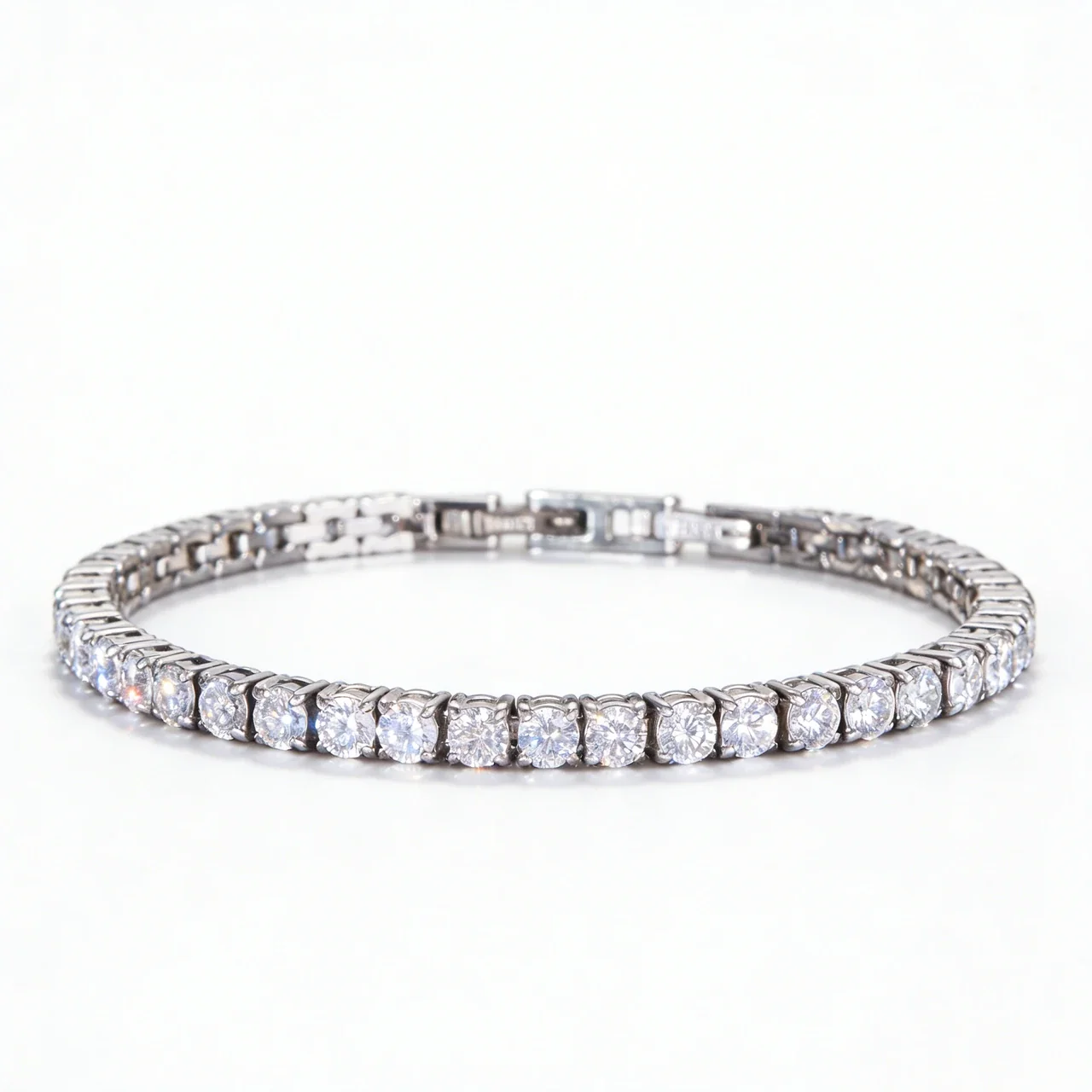 Radiant 316 Stainless Steel Round CZ Tennis Bracelet