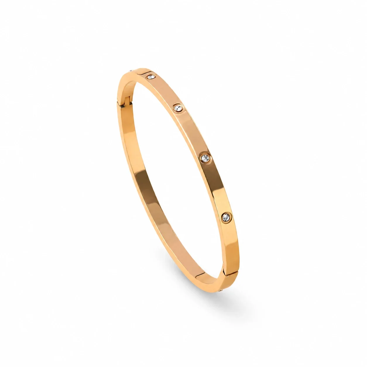 Foto del producto: Brazalete: Cristales con engaste biselado en acero inoxidable chapado en oro de 18K