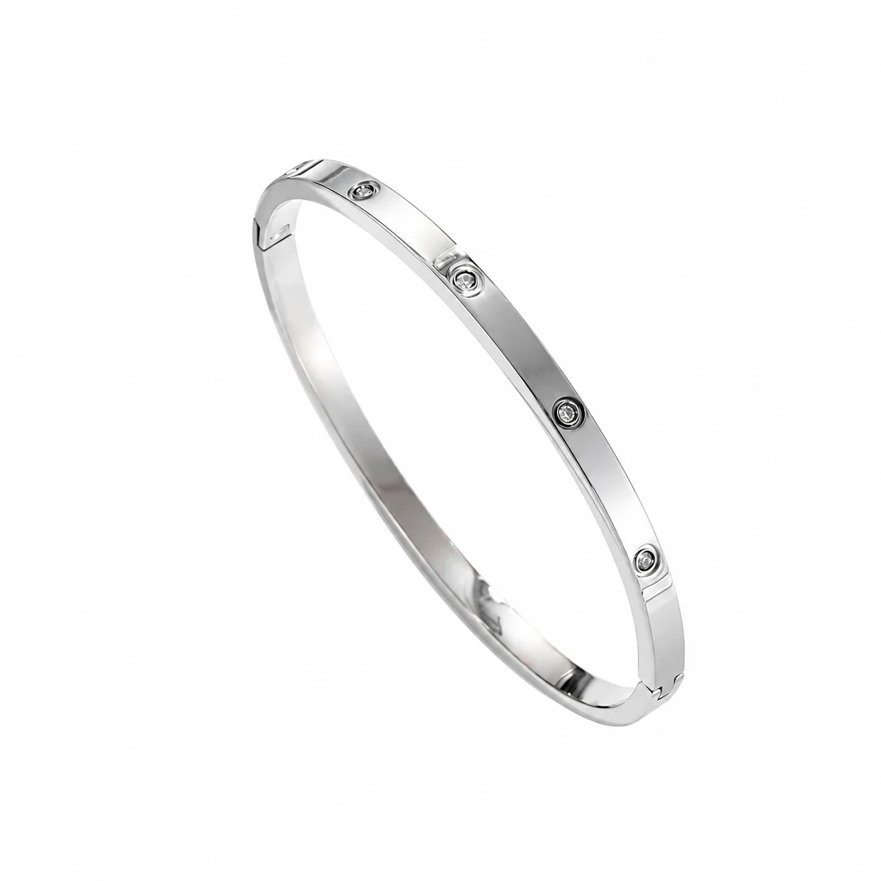 Foto del producto: Brazalete: Cristales con engaste biselado en acero inoxidable chapado en oro de 18K