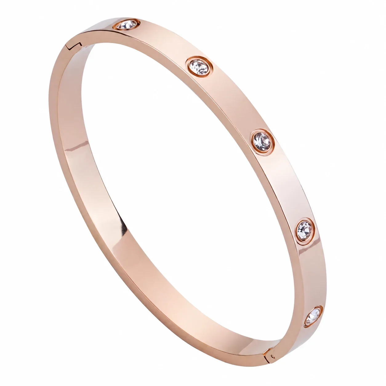 Foto del producto: Brazalete: Cristales con engaste biselado en acero inoxidable chapado en oro de 18K