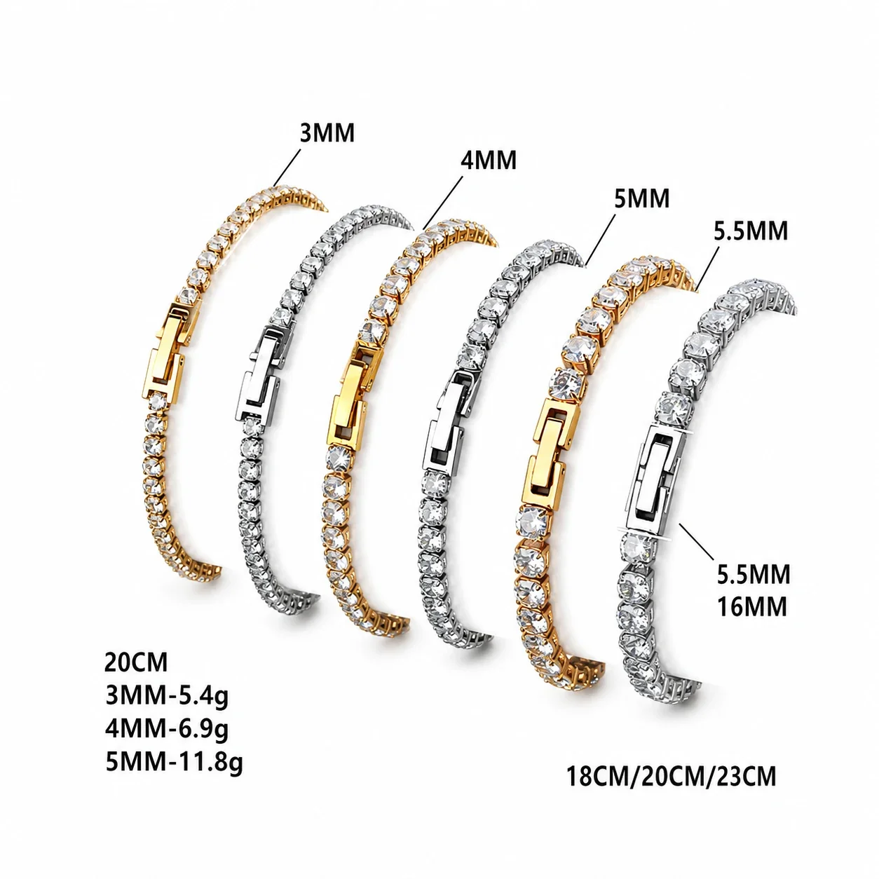 Iced Stainless Steel Round CZ Box Tennis Bracelet