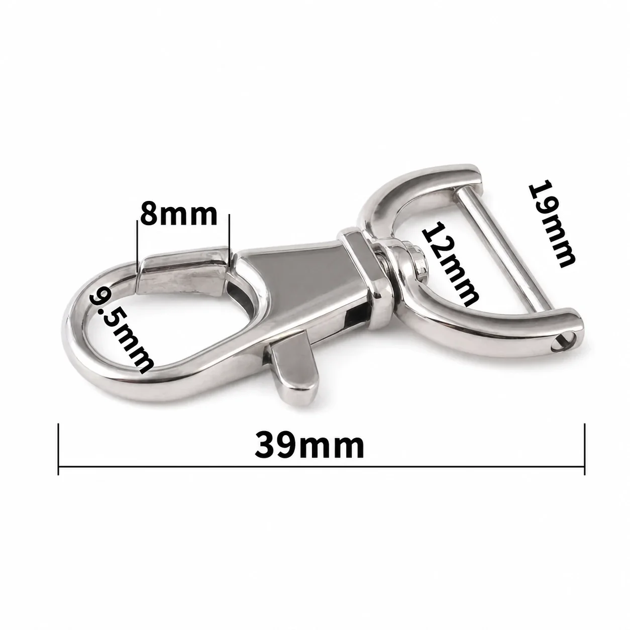Polished Stainless Steel Swivel Snap Hook Key Clip
