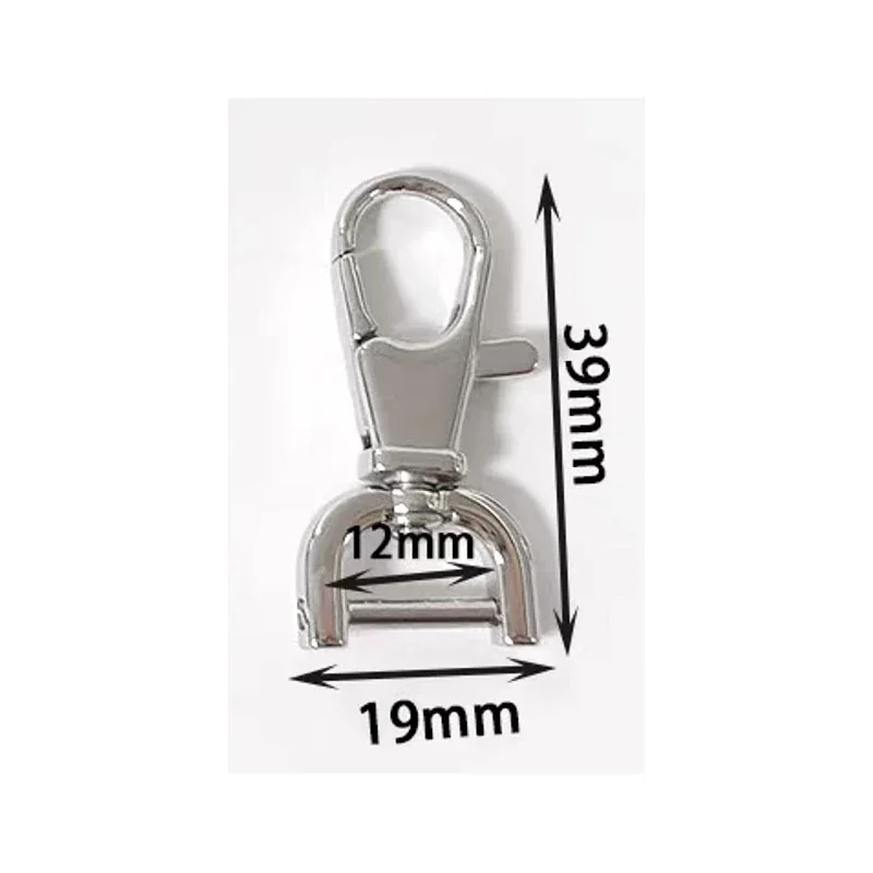 Polished Stainless Steel Swivel Snap Hook Key Clip - Silver x x mm