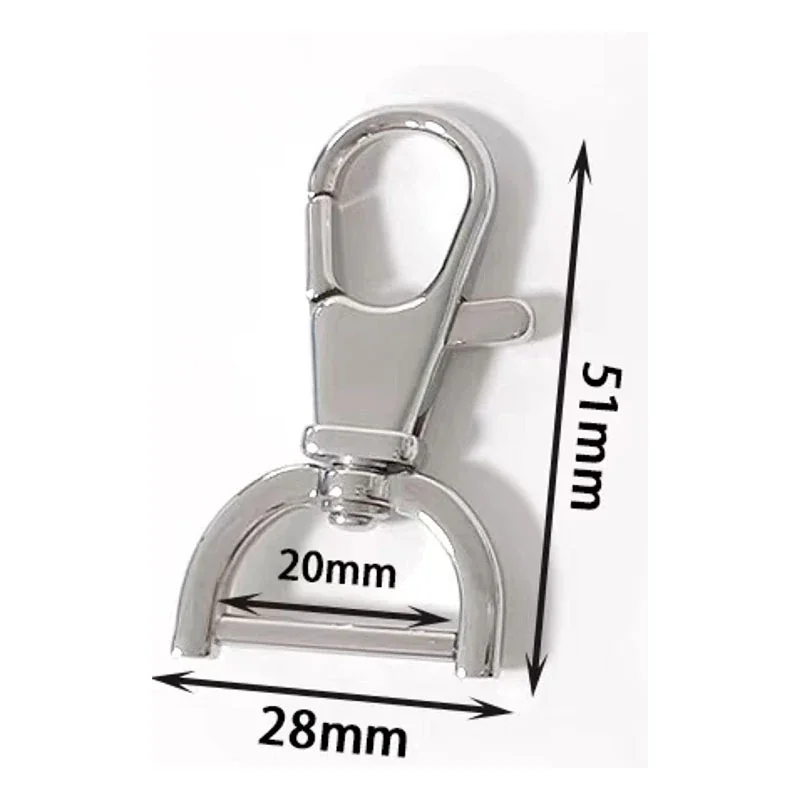 Polished Stainless Steel Swivel Snap Hook Key Clip - Silver . x x mm