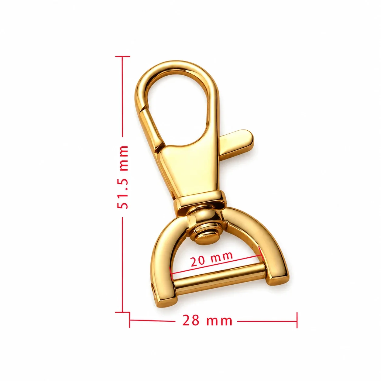 Polished Stainless Steel Swivel Snap Hook Key Clip - Gold . x x mm
