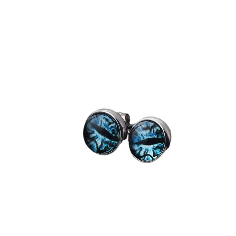 Edgy Stainless Steel Silver-Plated Eye Motif Stud Earrings
