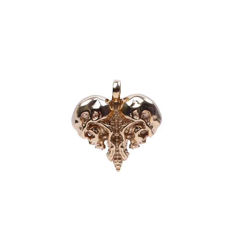 Gothic 316 Stainless Steel Skull Heart Pendant