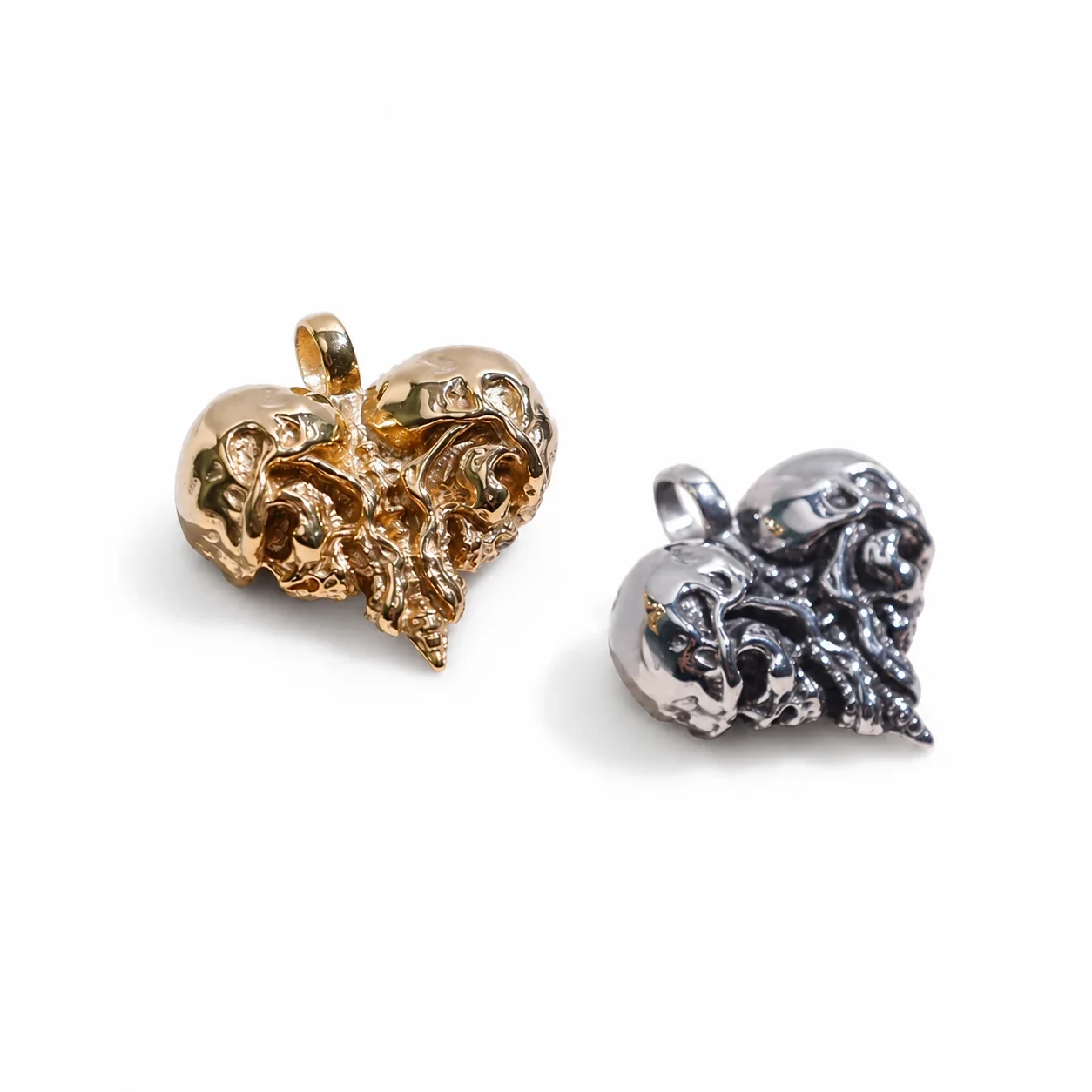 Gothic 316 Stainless Steel Skull Heart Pendant