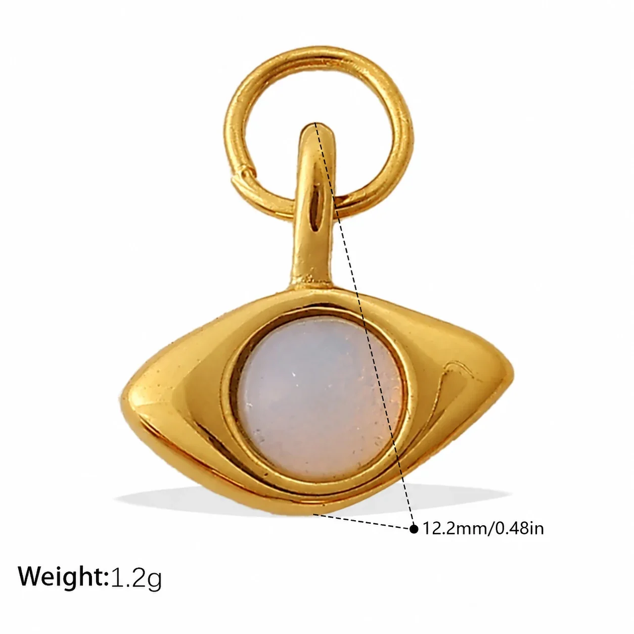 Stainless Steel Pendant Charms with Crystal Motifs, Gold-Plated - Gold Opal