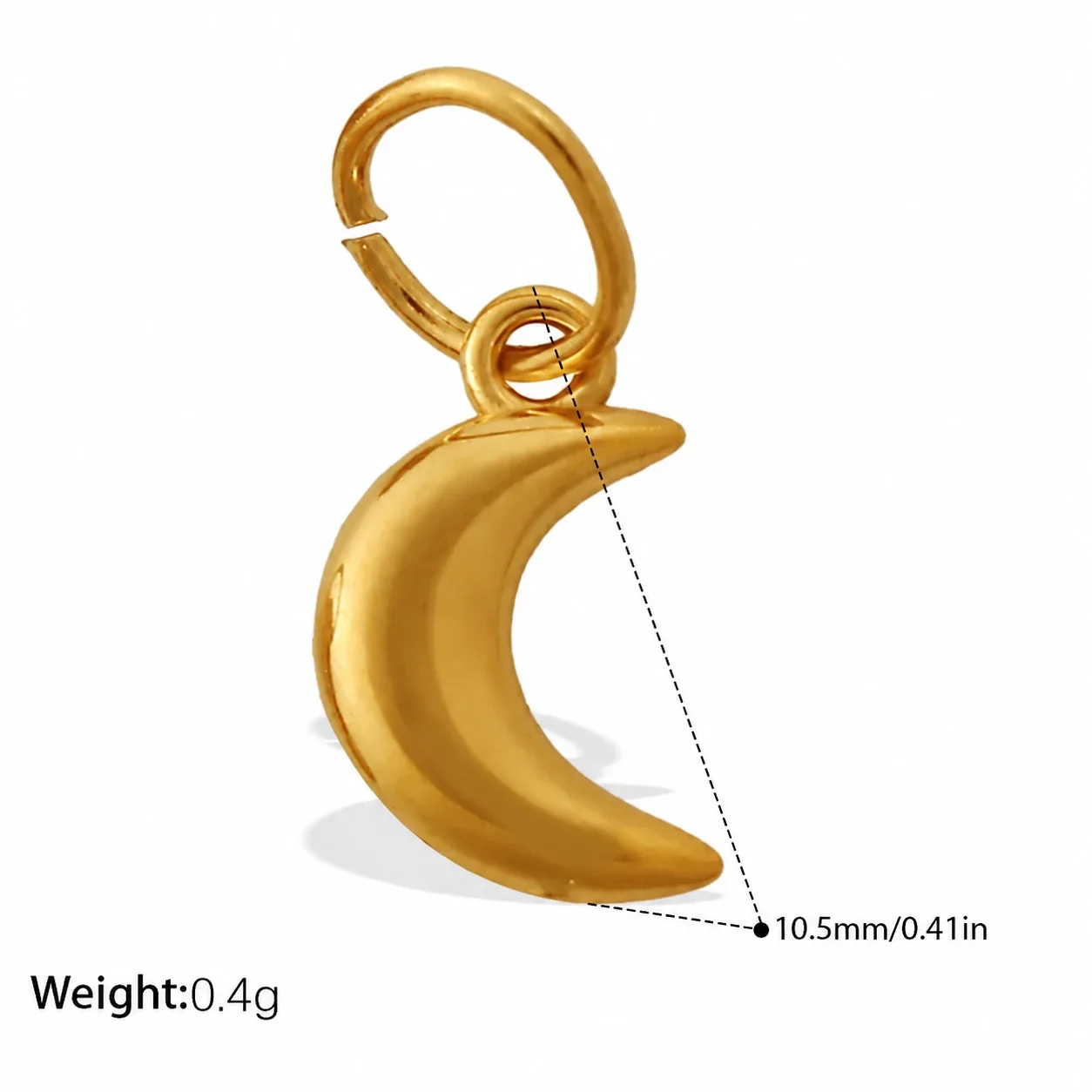 Stainless Steel Pendant Charms with Crystal Motifs, Gold-Plated - Gold