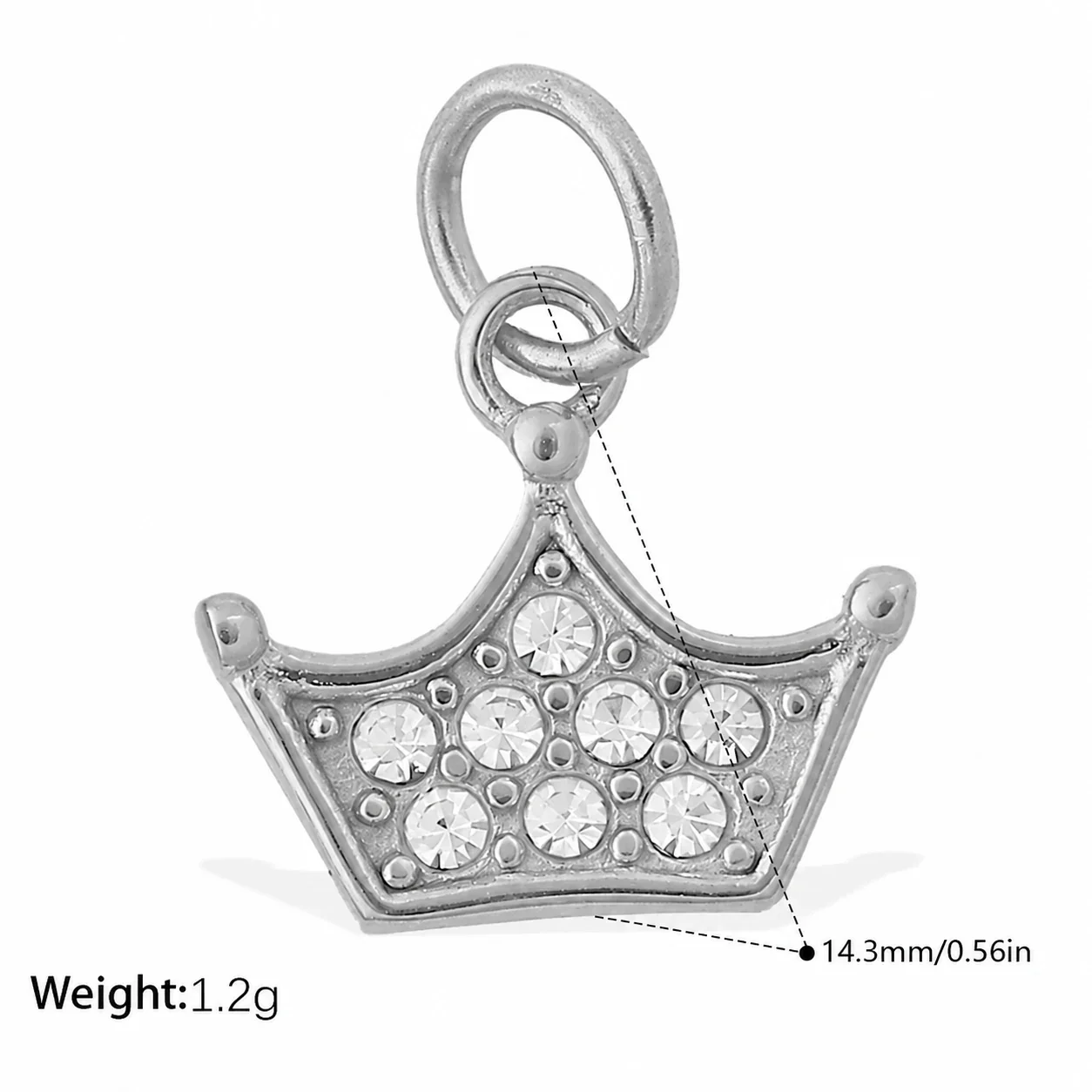 Stainless Steel Pendant Charms with Crystal Motifs, Gold-Plated - Silver