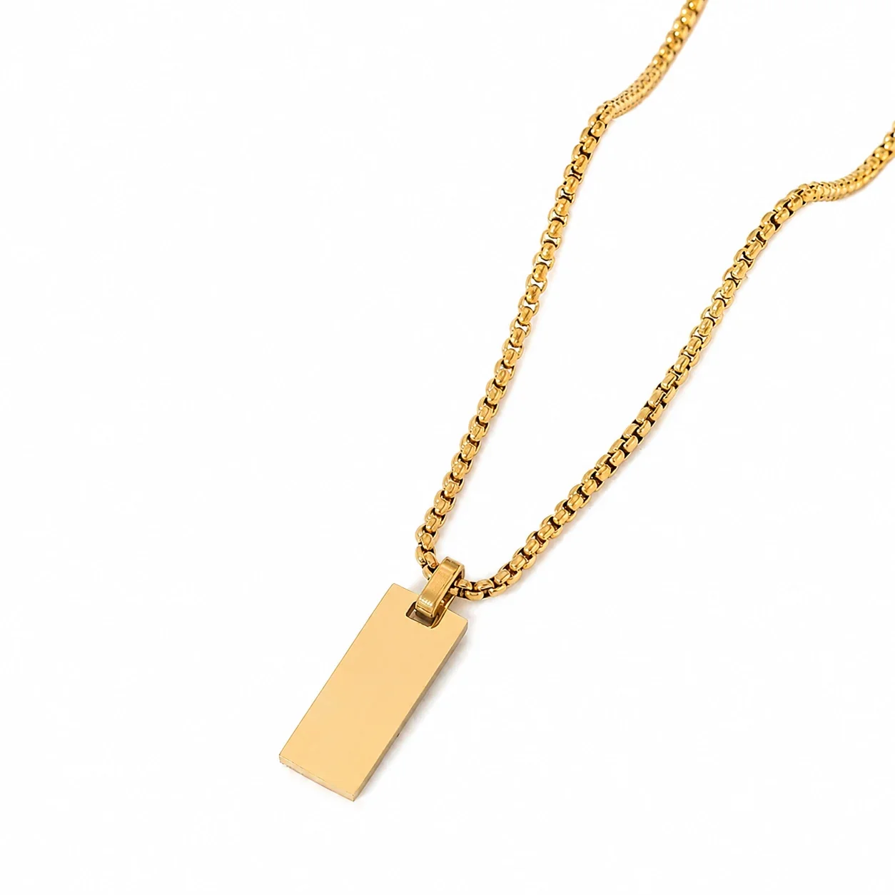 Necklace with Blank Rectangular Slot Pendant