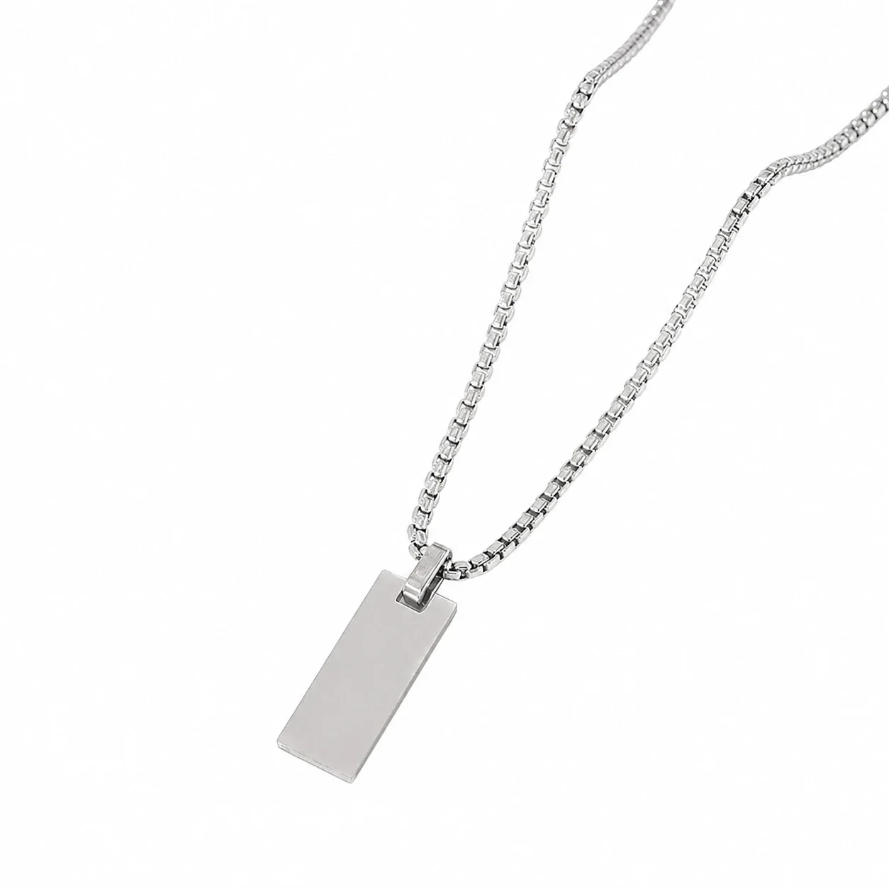 Necklace with Blank Rectangular Slot Pendant