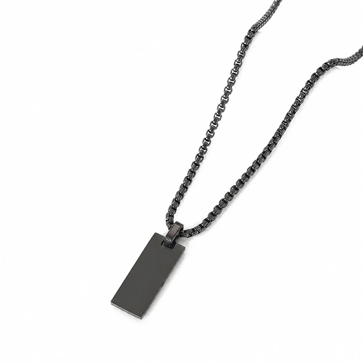 Necklace with Blank Rectangular Slot Pendant