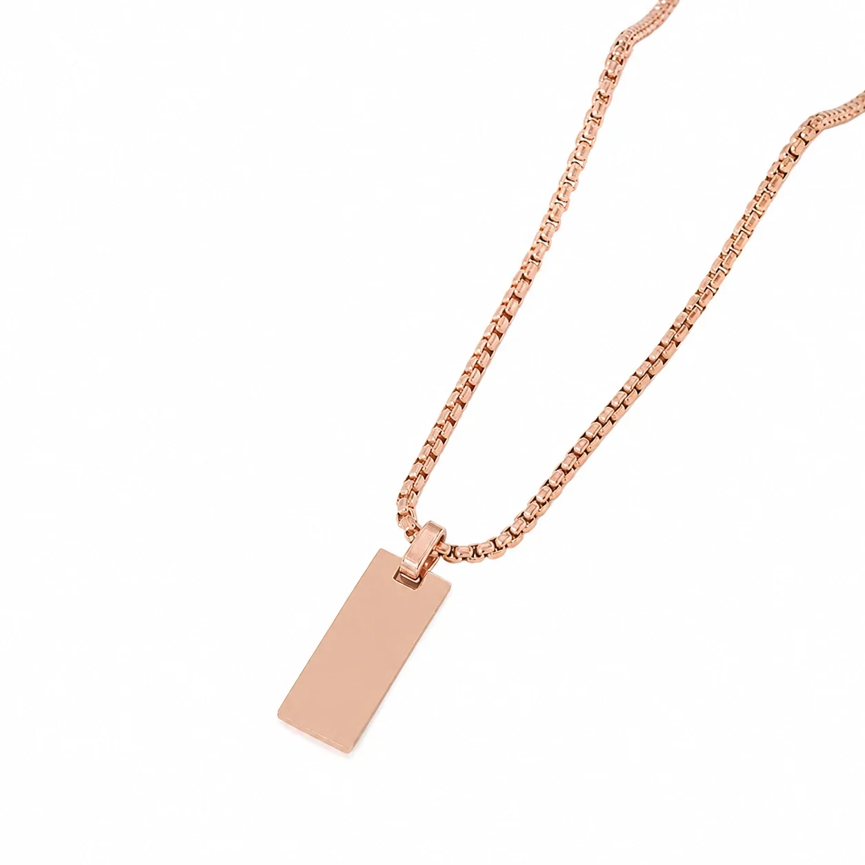 Necklace with Blank Rectangular Slot Pendant