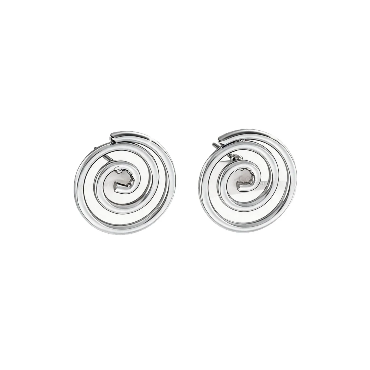 Swirl Stud Earrings Open Coil 316 Stainless Steel Gold PVD