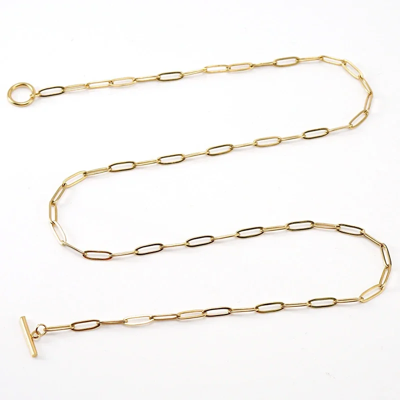 Refined 18K Gold-Plated Paperclip Toggle Chain Necklace
