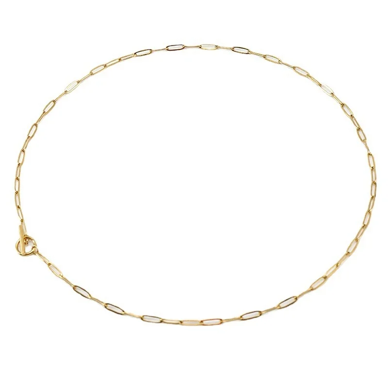 Refined 18K Gold-Plated Paperclip Toggle Chain Necklace